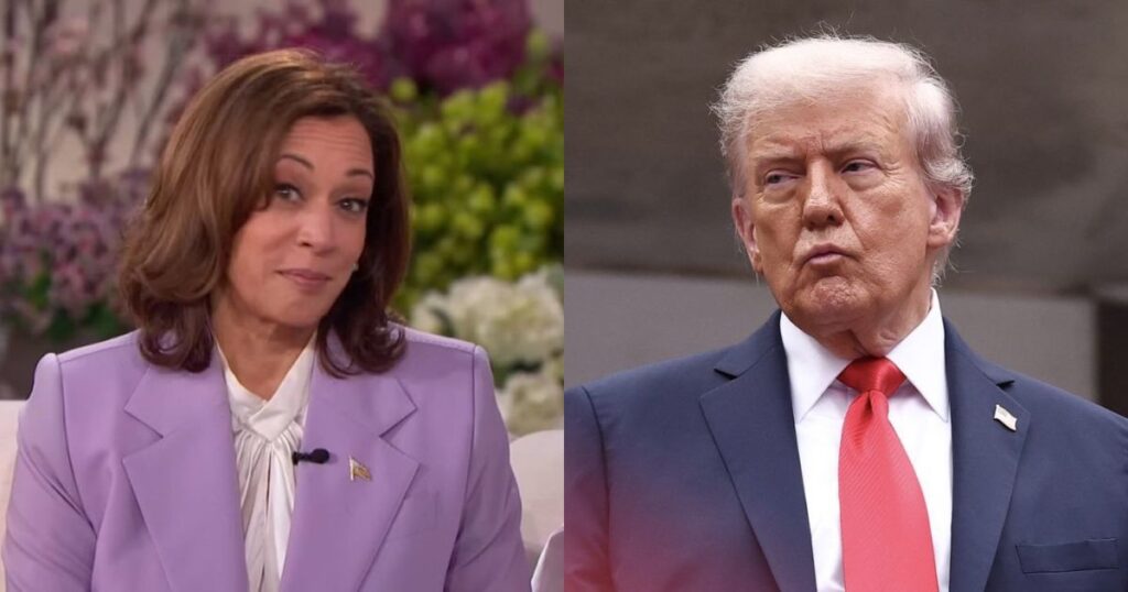 Kamala Harris (L), Donald Trump (R)