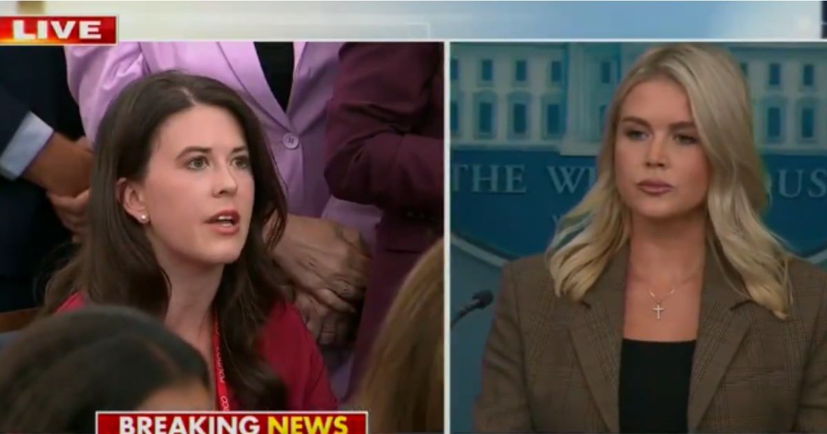 Karoline Leavitt grilled by reporter.