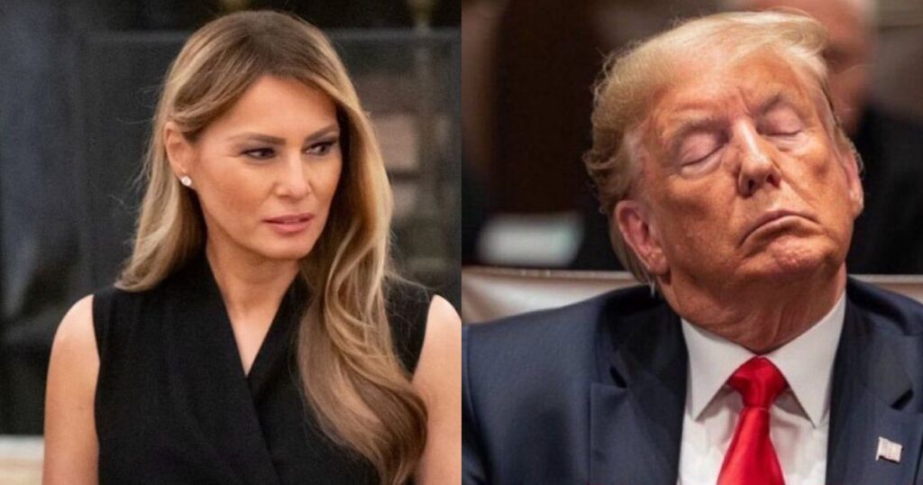 Melania Trump (L), Donald Trump (R)
