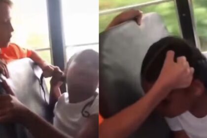 white boy attacks black girl on school bus