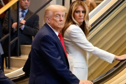 Trump and melania stuck on escalator
