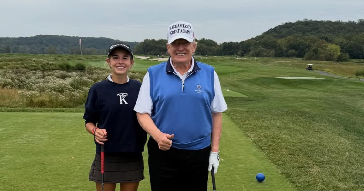Kai Trump with her grandfather Donald Trump.