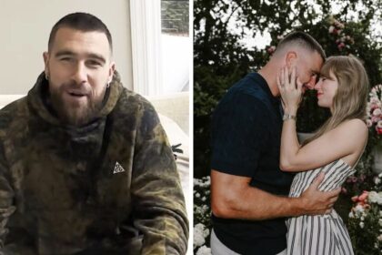 Travis Kelce speaks for the first time after proposing to Taylor Swift.
