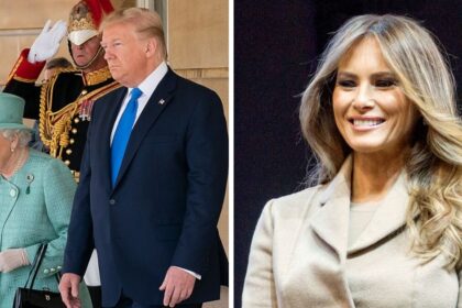 Donald Trump and Queen Elizabeth II (Image via The White House) and Melania Trump (Image via Wikimedia Commons/Marc Nozell)