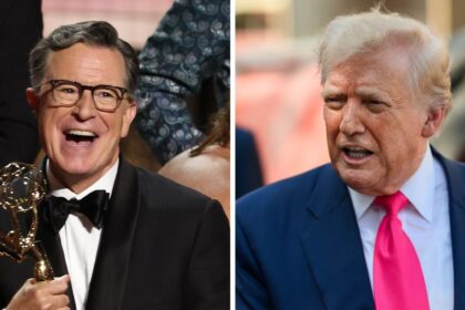Stephen Colbert and Donald Trump