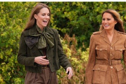 Kate Middleton and Melania Trump at Frogmore Gardens, Windsor,