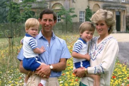 Charles and Diana with Princes William and Harry (Image Credit: @silviaplathx on X)