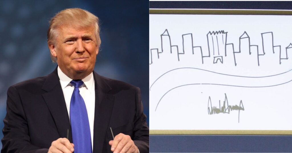 Donald Trump sells his old sketches