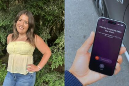 iPhone 14 Saves 16-Year-Old Who Fell Asleep While Driving, Thanks To Her iPhone. (left- WFMJ|YouTube) and (right- @RealJoseph123|X).