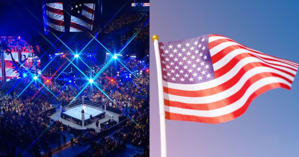 Australian fans boo during the US national anthem at WWE Crown Jewel in Perth