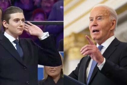 Barron Trump leaned in to whisper to Joe Biden at the 2025 presidential inauguration