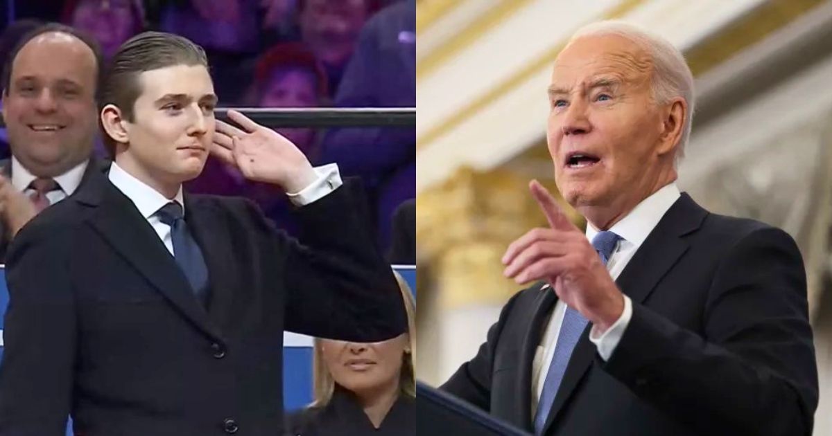 Barron Trump leaned in to whisper to Joe Biden at the 2025 presidential inauguration