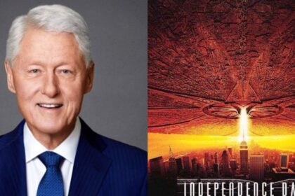 Bill Clinton left White House screening room showing Independence Day