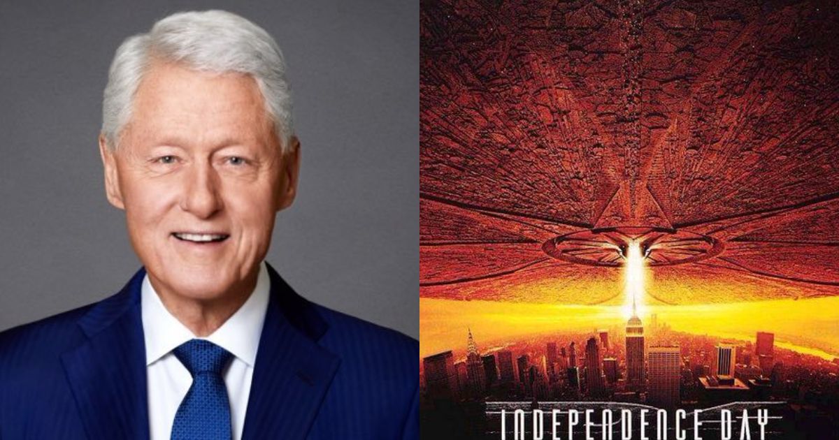 Bill Clinton left White House screening room showing Independence Day