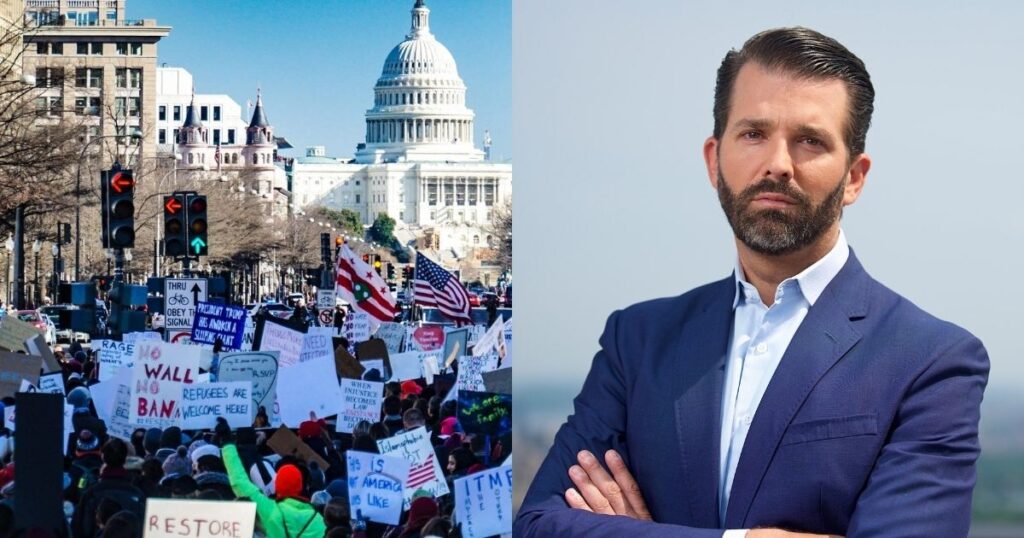 Donald Trump Jr. defended the massive nationwide “No Kings” protests against the Trump administration and its policies.