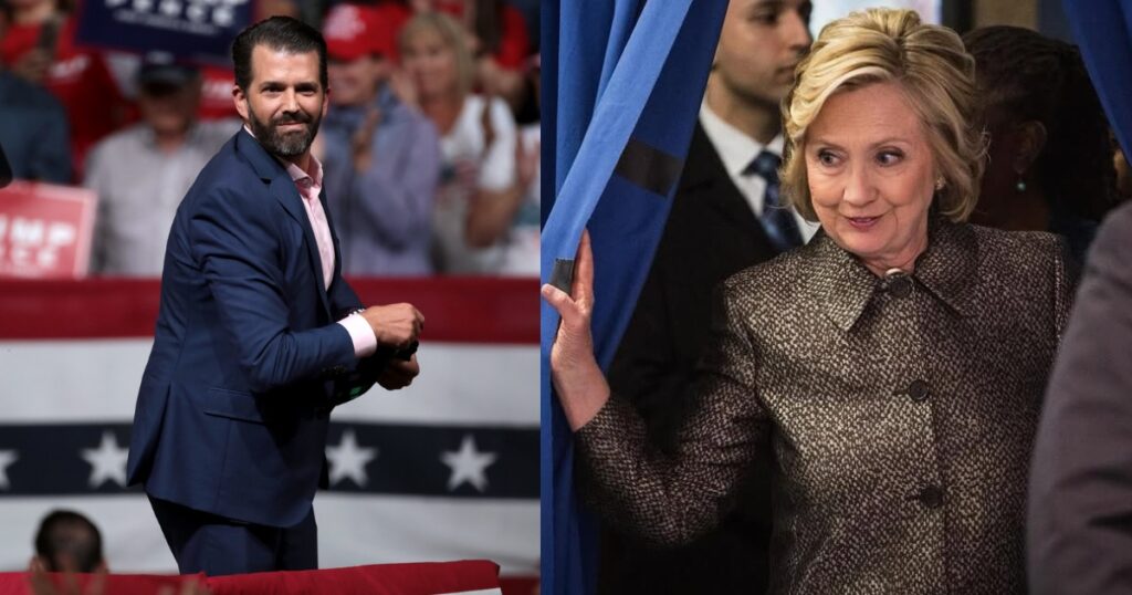 Donald Trump Jr and Hillary Clinton in a war of words