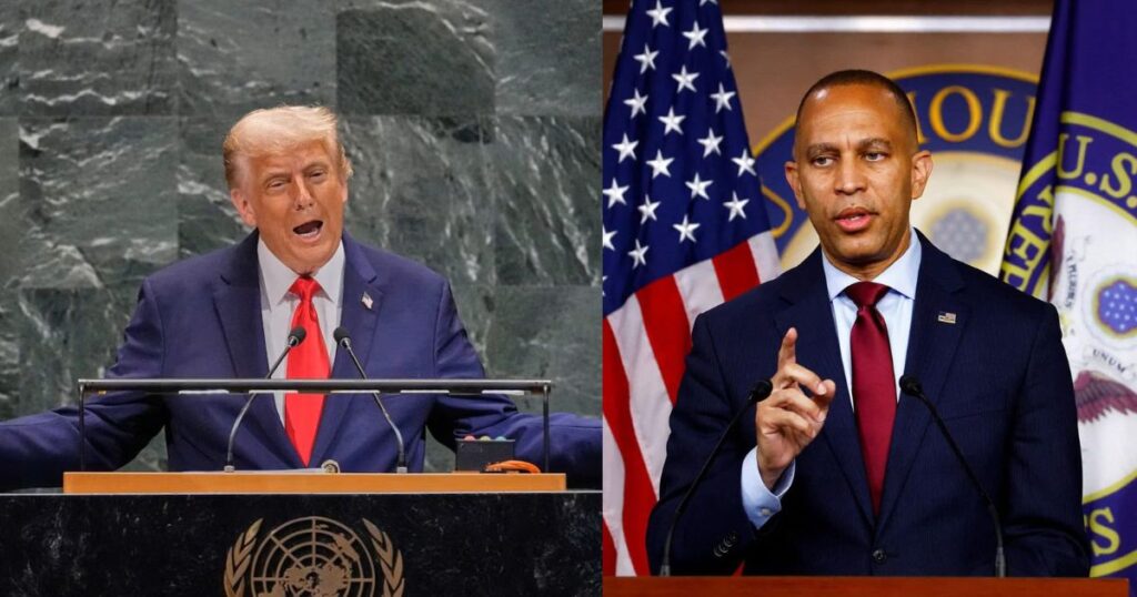 Donald Trump and Hakeem Jeffries