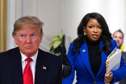 Donald Trump and Jasmine Crockett ( left- @Maga_Trigger|X.com) and (right- @StandUpForFact|X.com).