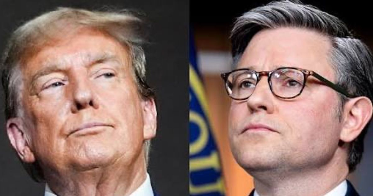 Donald Trump and Mike Johnson (@58bugeye|X.com).