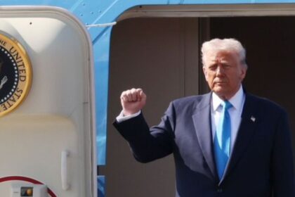 Donald Trump arrived in Gyeongju, South Korea. to attend the APEC gathering. (@Tslachan|X.com).