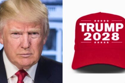 Donald Trump is meeting with lawmakers at the White House, with “Trump 2028” hats being sold on his website
