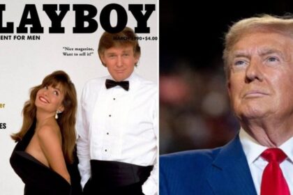 Donald Trump on the Cover of Playboy in 1990 vs. Now (left- @nidhisj2001|X.com) ( right- @Maga_Trigger|X.com).