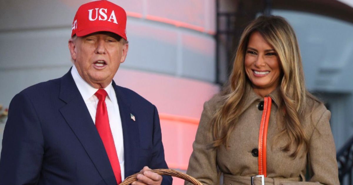 Donald and Melania Trump handed candy to children at the White House Halloween celebration