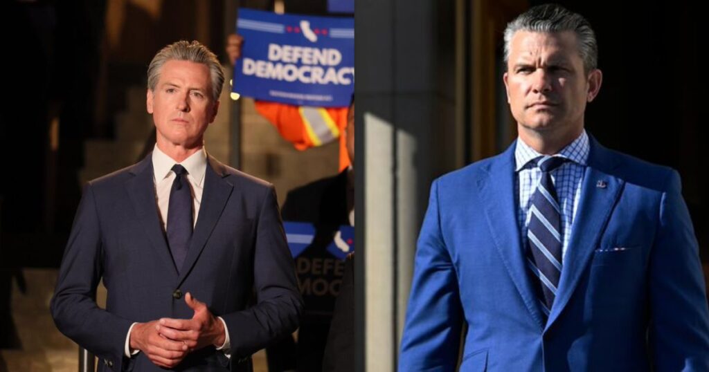 Gavin Newsom Takes a Sharp Swipe at Pete Hegseth With Blurry Photo Jab