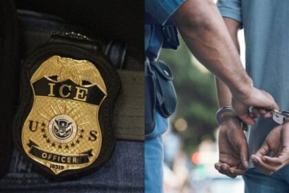 Husband fights back after Green Card applicant’s shocking ICE detention at routine USCIS appointment. (left-@calgaryherald|X.com). right- @highlandcurrent|X.com).