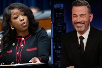 Jasmine Crockett (@GodlyNations|X.com) and Jimmy Kimmel (PopCrave/X.Com).