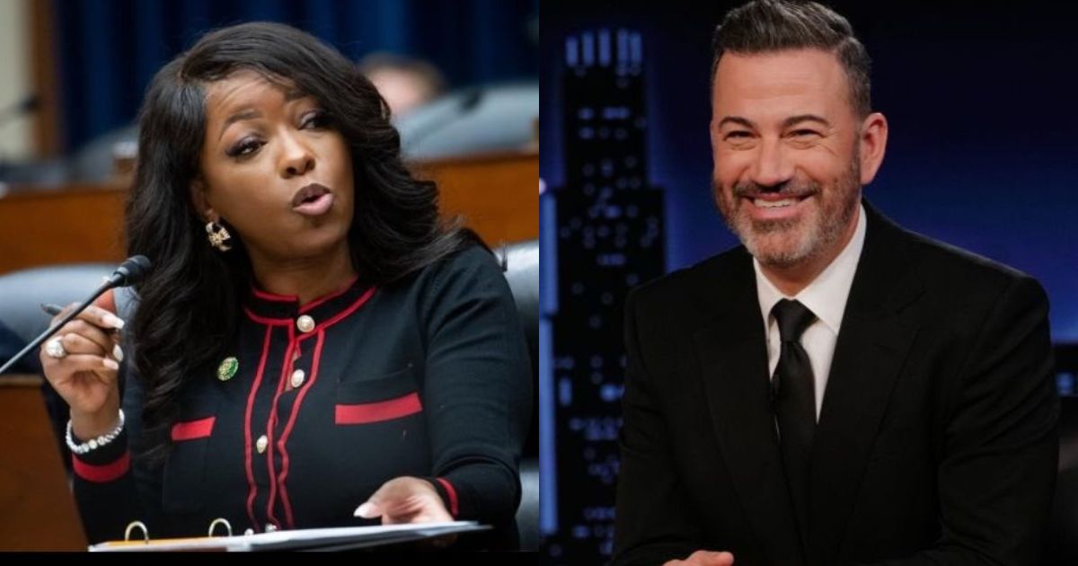 Jasmine Crockett (@GodlyNations|X.com) and Jimmy Kimmel (PopCrave/X.Com).