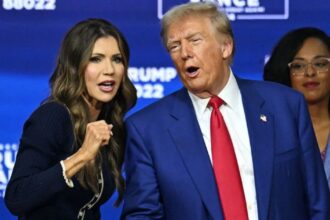 Kristi Noem and Donald Trump