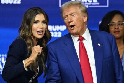 Kristi Noem and Donald Trump