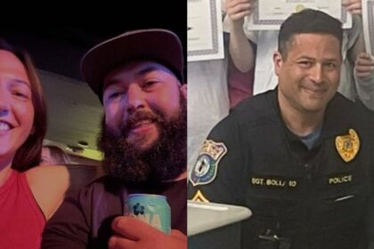 Cop Charged with Misconduct After Ignoring 911 Calls to Eat at Restaurant — Family of Murder Victim Seeks Justice ( left- @CoffindafferFBI|X.com) and ( right- @BearBreakdown|X.com).