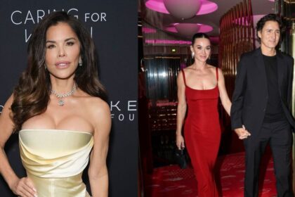 Lauren Sanchez and Katy Perry with Justin Trudeau