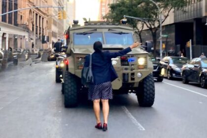 New Yorkers calling woman in polka dot dress a hero for fighting ICE