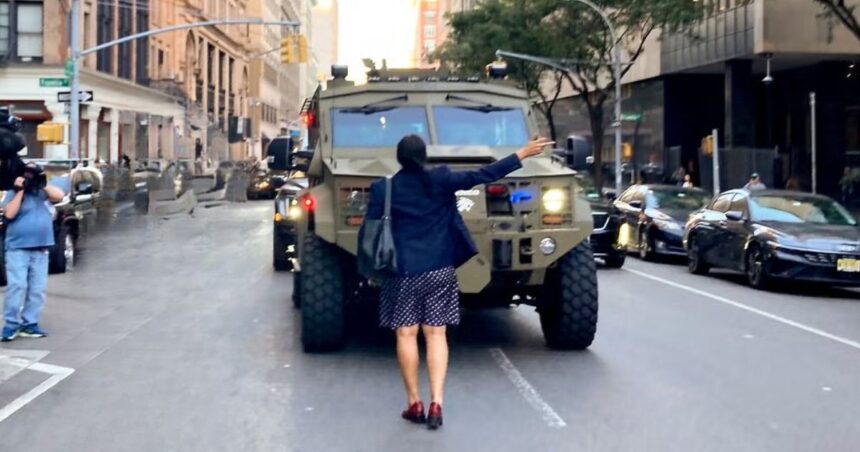 New Yorkers calling woman in polka dot dress a hero for fighting ICE