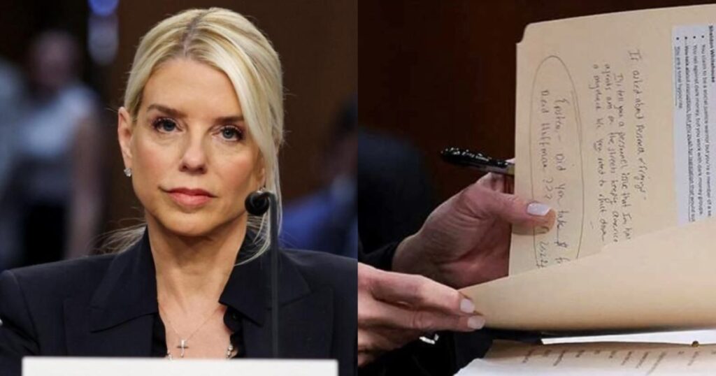 Pam Bondi scripted notes