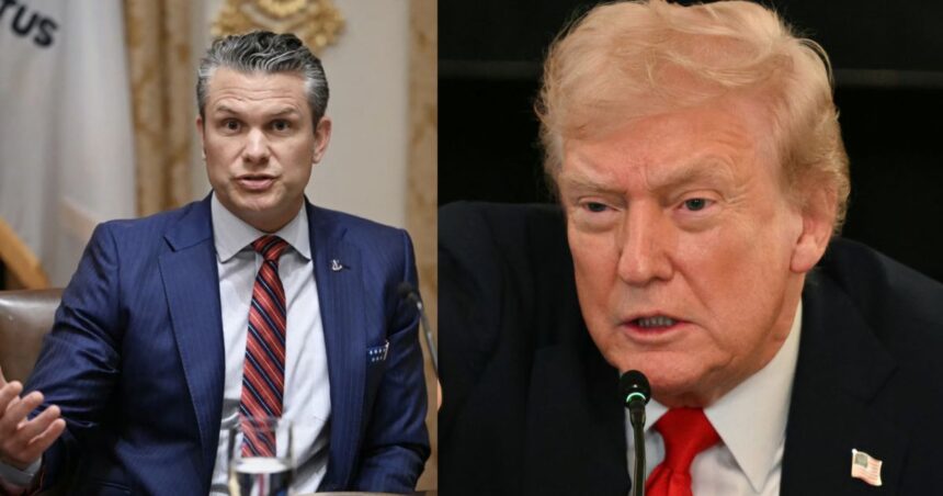Pete Hegseth and Donald Trump
