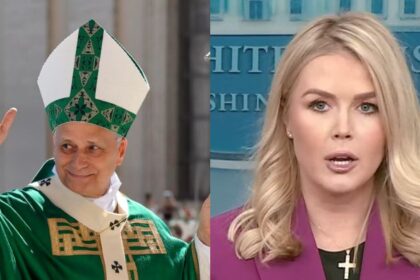 Pope Leo XIV (@CatholicCassie|X.com).and Karoline Leavitt (@RedEagleUpdates|X.com).