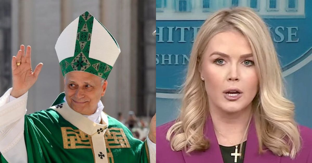 Pope Leo XIV (@CatholicCassie|X.com).and Karoline Leavitt (@RedEagleUpdates|X.com).