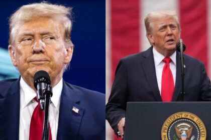 President Donald Trump (left-@CollinRugg|X.com) and ( right--(@LeavittMedia|X.com).