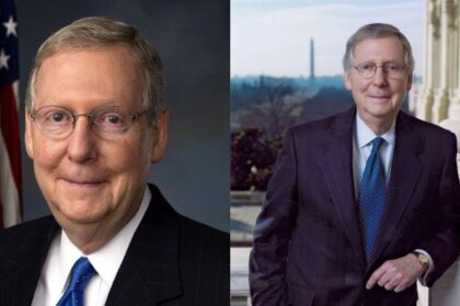 Sen. Mitch McConnell (left- @ElephantSignal- X.com) and ( right- @BaronJTrump|X.com).