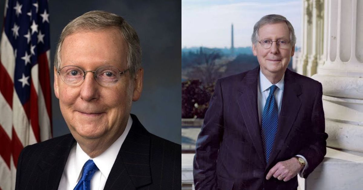Sen. Mitch McConnell (left- @ElephantSignal- X.com) and ( right- @BaronJTrump|X.com).