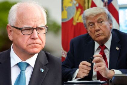 Tim Walz and Donald Trump