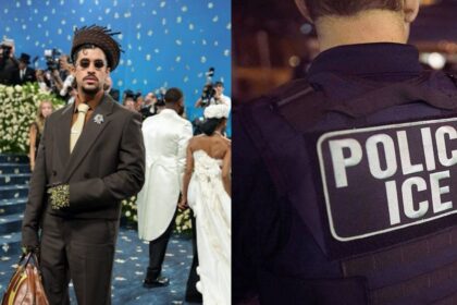 Trump Administration Threatens ICE Raids at Bad Bunny’s Super Bowl Halftime Show. (left- @eduardomenoni|X.com) and (right- via https://nara.getarchive.net).