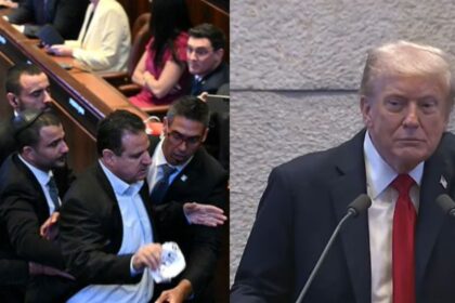 Donald Trump's speech halted at Israel's parliament