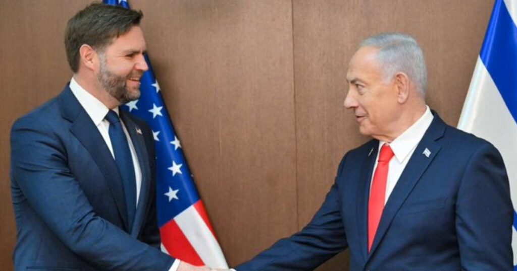 Vice President JD Vance and Prime Minister Benjamin Netanyahu (@EliAfriatISR|X.com)