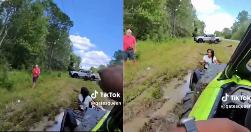 White man in Georgia threatened Black man and his family when they needed help.