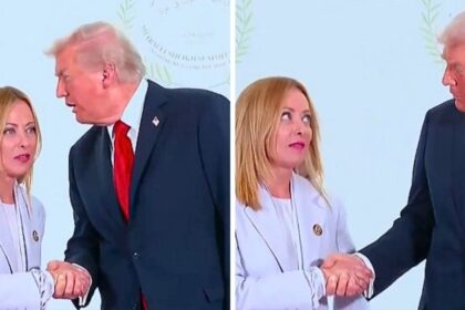 Donald Trump and Giorgia Meloni at a summit in Egypt